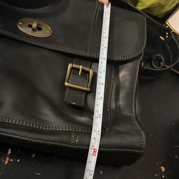 Fossil black leather laptop bag - Picture 12 of 12